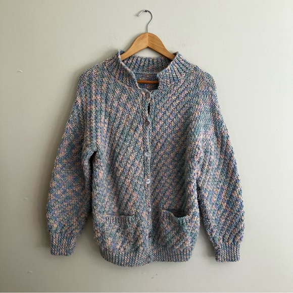 Hand Knit Button Down Sweater - Picture 1 of 6